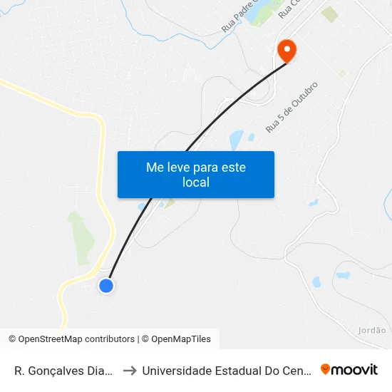 R. Gonçalves Dias, 1-83 to Universidade Estadual Do Centro-Oeste map