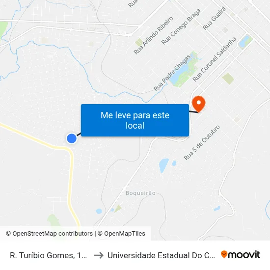 R. Turíbio Gomes, 1886-1982 to Universidade Estadual Do Centro-Oeste map