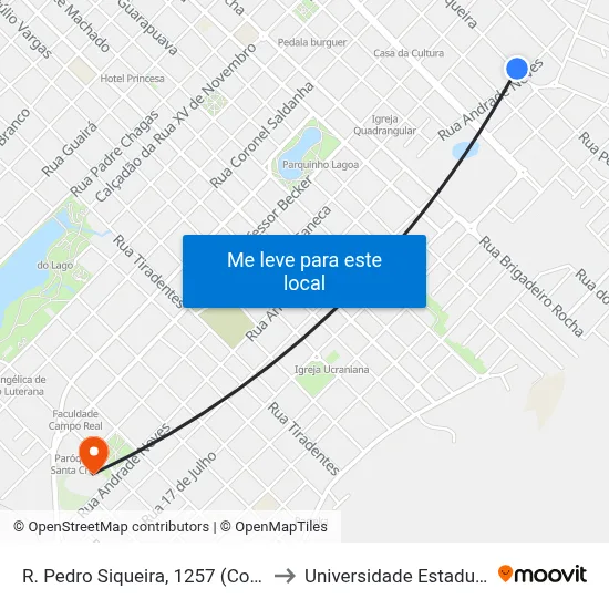 R. Pedro Siqueira, 1257 (Construa Mat. Construção) to Universidade Estadual Do Centro-Oeste map