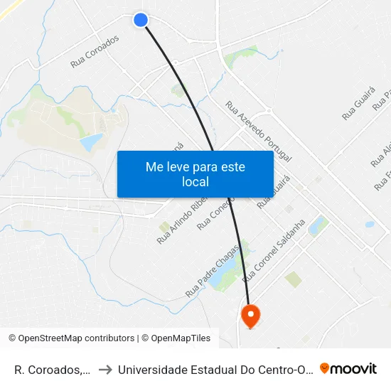 R. Coroados, 38 to Universidade Estadual Do Centro-Oeste map
