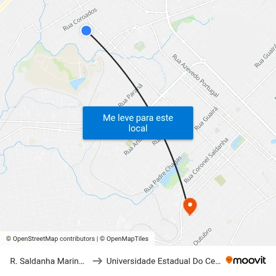 R. Saldanha Marinho, 4207 to Universidade Estadual Do Centro-Oeste map