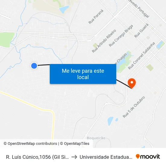 R. Luís Cúnico,1056 (Gil Siqueira Barber Shop) to Universidade Estadual Do Centro-Oeste map
