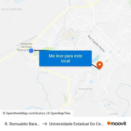 R. Romualdo Baraúna, 43 to Universidade Estadual Do Centro-Oeste map