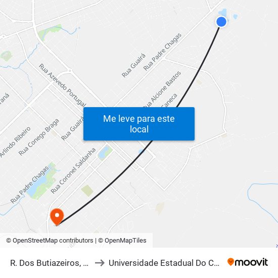 R. Dos Butiazeiros, 326-426 to Universidade Estadual Do Centro-Oeste map