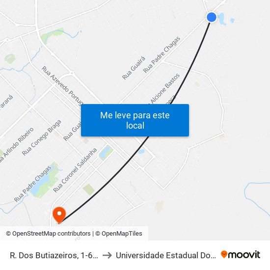 R. Dos Butiazeiros, 1-67 (16º Bpm) to Universidade Estadual Do Centro-Oeste map