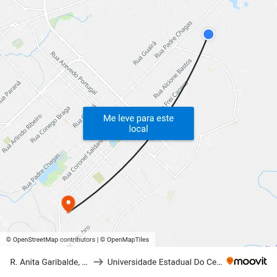 R. Anita Garibalde, 448-516 to Universidade Estadual Do Centro-Oeste map