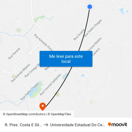 R. Pres. Costa E Silva, 256 to Universidade Estadual Do Centro-Oeste map
