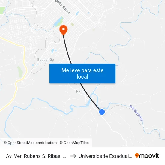 Av. Ver. Rubens S. Ribas, 715 (Pq. Do Jordão) to Universidade Estadual Do Centro-Oeste map