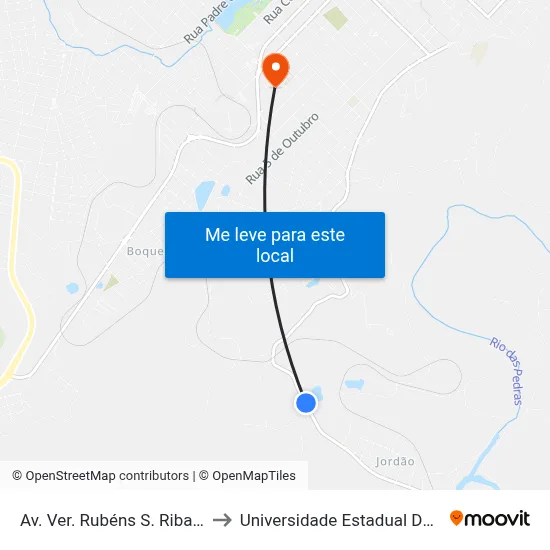 Av. Ver. Rubéns S. Ribas, 5695-5793 to Universidade Estadual Do Centro-Oeste map