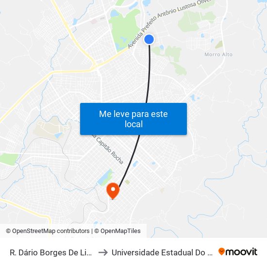 R. Dário Borges De Lis, 439 (Pig) to Universidade Estadual Do Centro-Oeste map