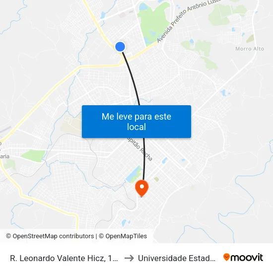 R. Leonardo Valente Hicz, 118 (Sharan Contabilidade) to Universidade Estadual Do Centro-Oeste map