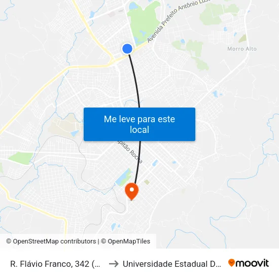 R. Flávio Franco, 342 (Colégio Abílio) to Universidade Estadual Do Centro-Oeste map