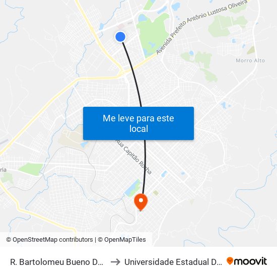 R. Bartolomeu Bueno Da Silva, 310-356 to Universidade Estadual Do Centro-Oeste map