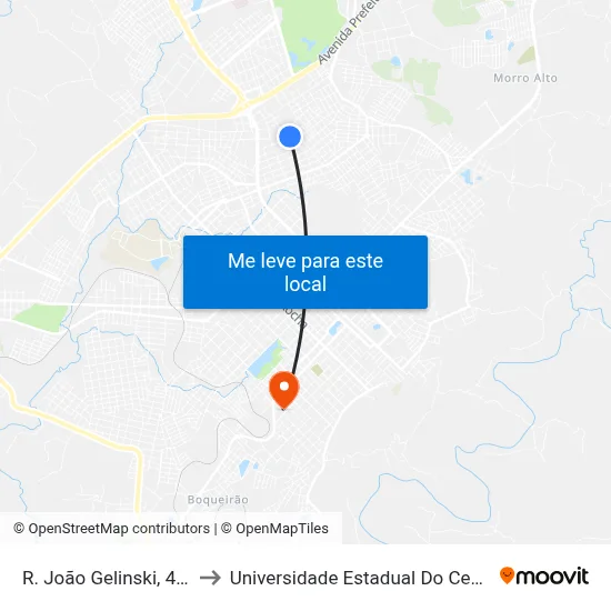 R. João Gelinski, 458-548 to Universidade Estadual Do Centro-Oeste map