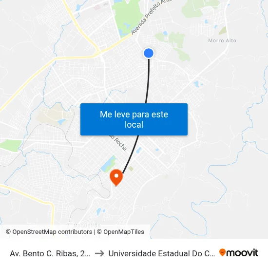 Av. Bento C. Ribas, 2565-2627 to Universidade Estadual Do Centro-Oeste map