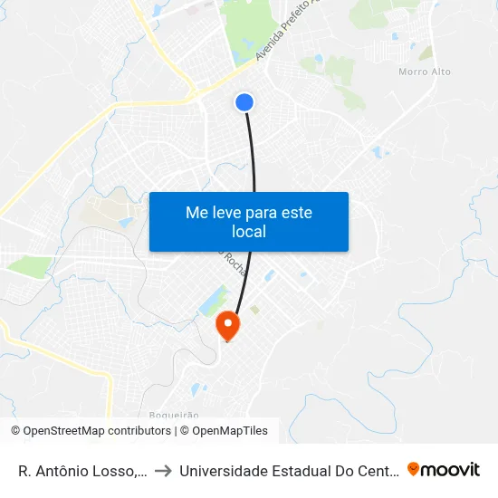 R. Antônio Losso, 1552 to Universidade Estadual Do Centro-Oeste map