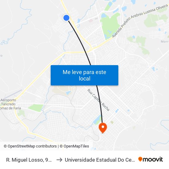 R. Miguel Losso, 941-1071 to Universidade Estadual Do Centro-Oeste map