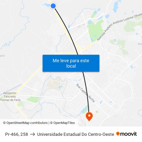 Pr-466, 258 to Universidade Estadual Do Centro-Oeste map