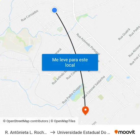 R. Antônieta L. Rocha, 281-351 to Universidade Estadual Do Centro-Oeste map