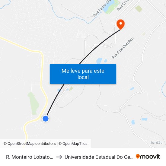 R. Monteiro Lobato, 94-226 to Universidade Estadual Do Centro-Oeste map