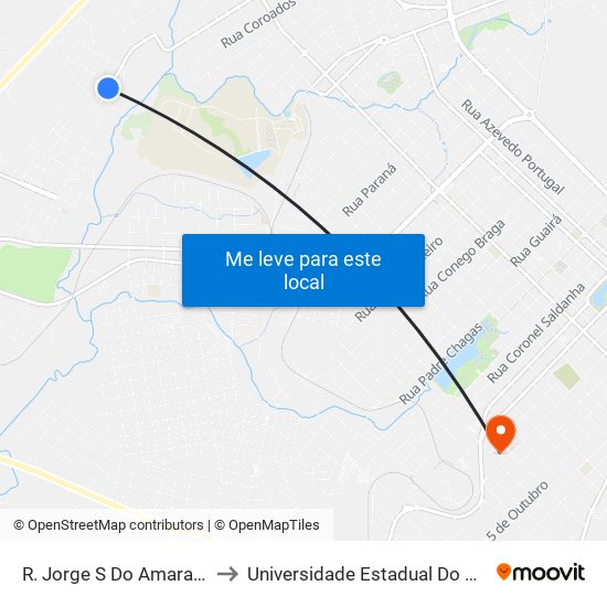 R. Jorge S Do Amaral, 163-315 to Universidade Estadual Do Centro-Oeste map