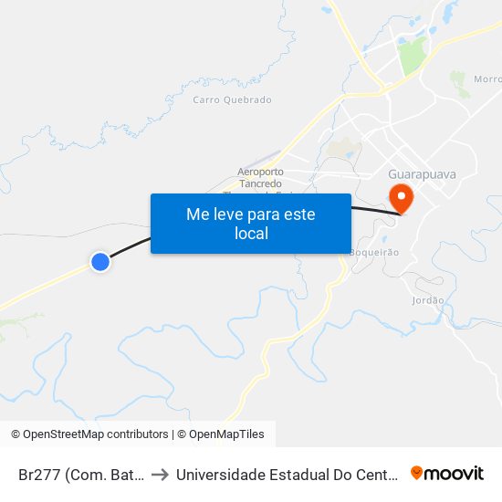 Br277 (Com. Batatas) to Universidade Estadual Do Centro-Oeste map