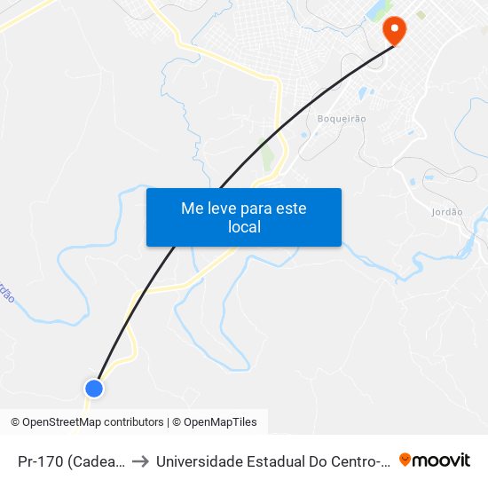 Pr-170 (Cadeado) to Universidade Estadual Do Centro-Oeste map