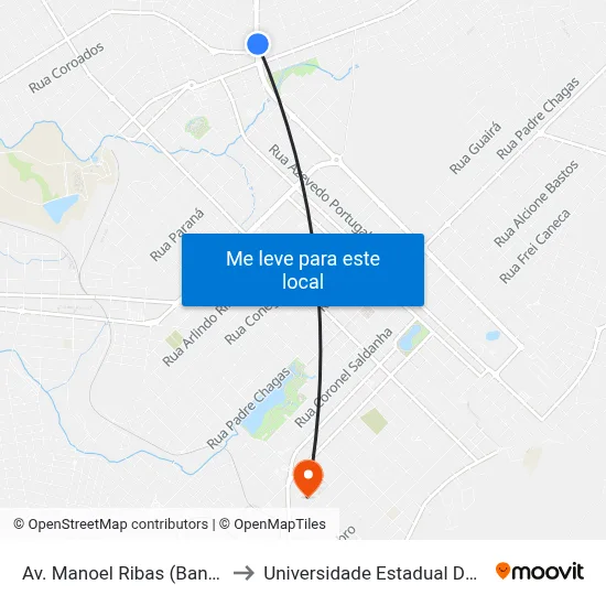 Av. Manoel Ribas (Banco Bradesco) to Universidade Estadual Do Centro-Oeste map