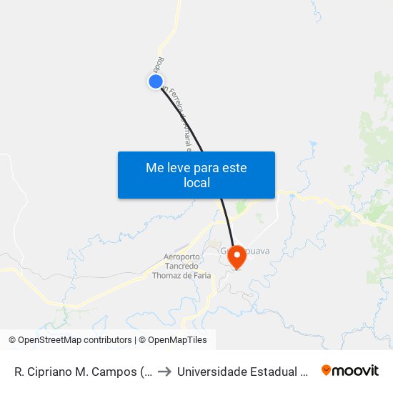 R. Cipriano M. Campos (Mercado Ideal) to Universidade Estadual Do Centro-Oeste map