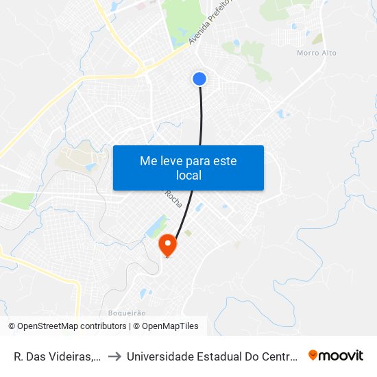 R. Das Videiras, 512 to Universidade Estadual Do Centro-Oeste map