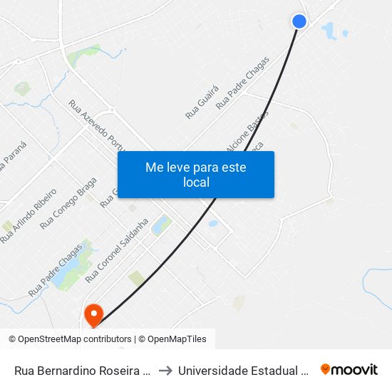 Rua Bernardino Roseira De Lacerda, 216 to Universidade Estadual Do Centro-Oeste map