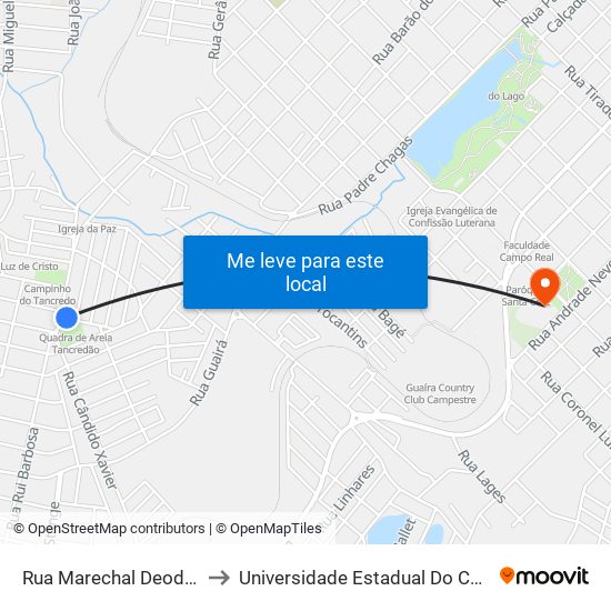 Rua Marechal Deodoro, 146 to Universidade Estadual Do Centro-Oeste map