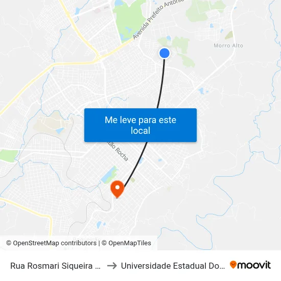 Rua Rosmari Siqueira Camargo, 77 to Universidade Estadual Do Centro-Oeste map