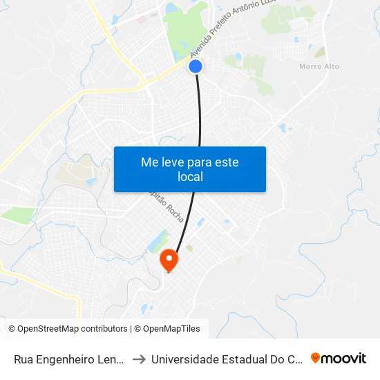 Rua Engenheiro Lentsch, 344 to Universidade Estadual Do Centro-Oeste map