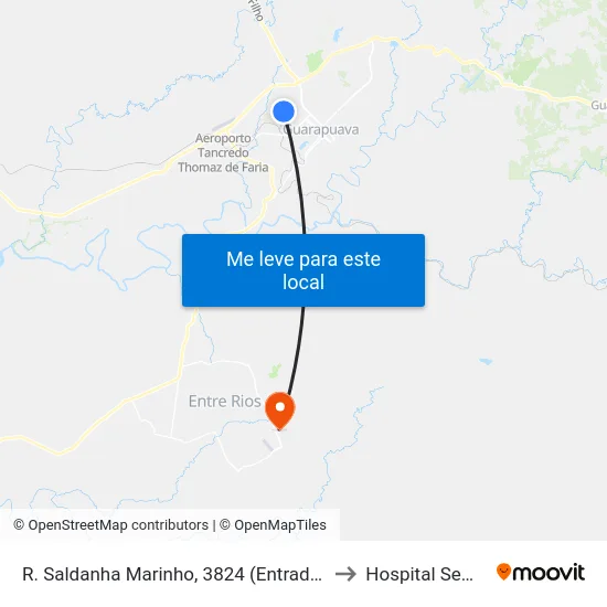 R. Saldanha Marinho, 3824 (Entrada Campus Cedeteg) to Hospital Semmelweis map