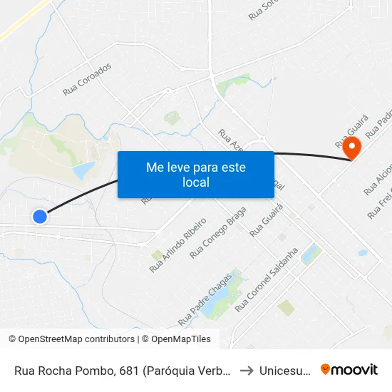 Rua Rocha Pombo, 681 (Paróquia Verbo Divíno) to Unicesumar map