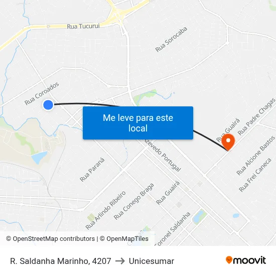 R. Saldanha Marinho, 4207 to Unicesumar map