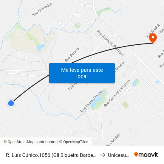 R. Luís Cúnico,1056 (Gil Siqueira Barber Shop) to Unicesumar map