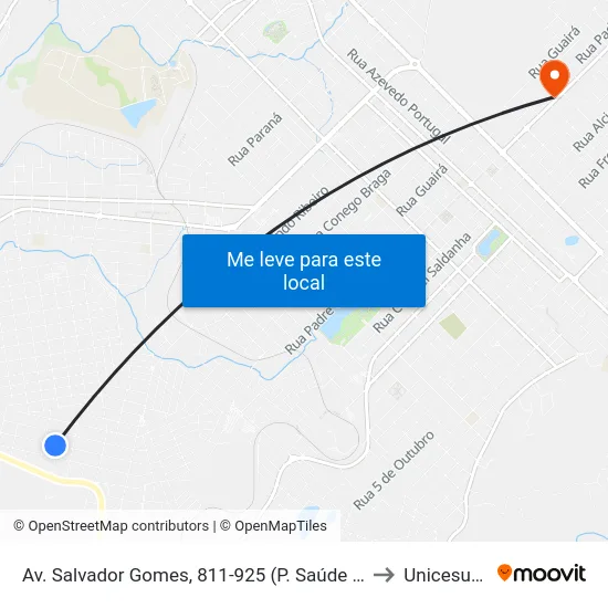 Av. Salvador Gomes, 811-925 (P. Saúde Planalto) to Unicesumar map