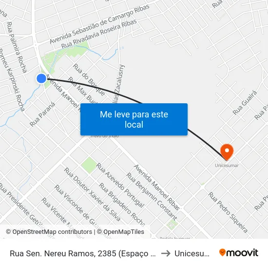 Rua Sen. Nereu Ramos, 2385 (Espaço Fiori) to Unicesumar map