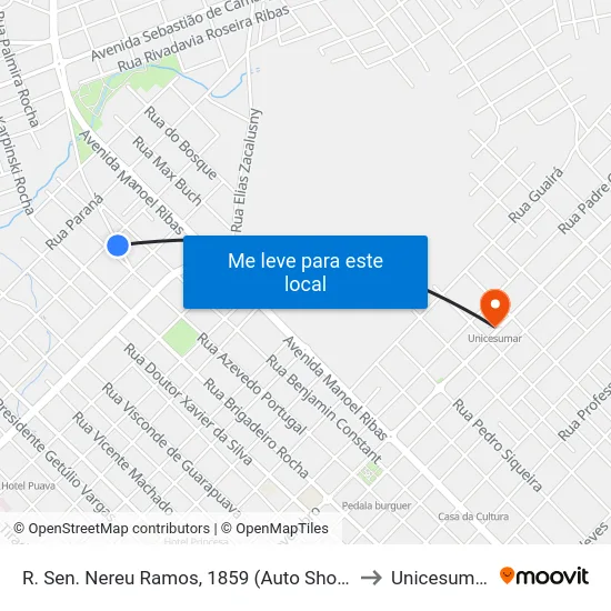 R. Sen. Nereu Ramos, 1859 (Auto Shop) to Unicesumar map