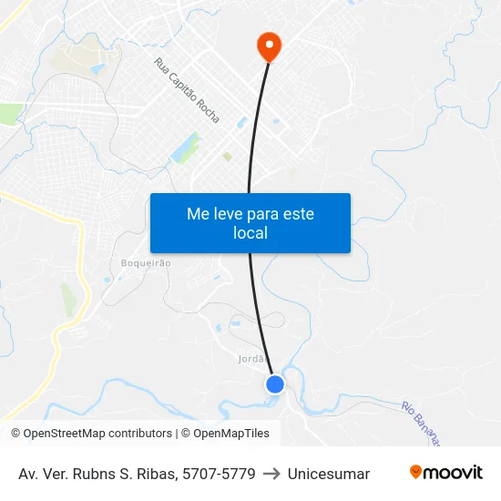 Av. Ver. Rubns S. Ribas, 5707-5779 to Unicesumar map
