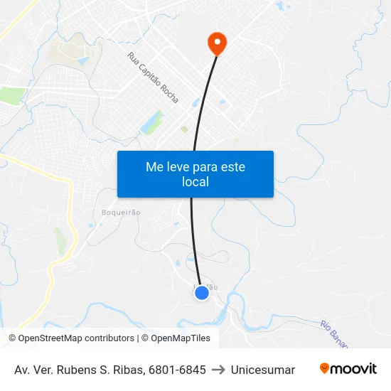 Av. Ver. Rubens S. Ribas, 6801-6845 to Unicesumar map