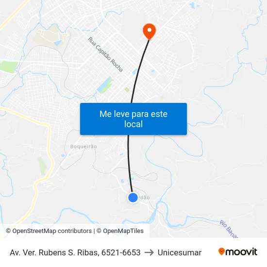 Av. Ver. Rubens S. Ribas, 6521-6653 to Unicesumar map