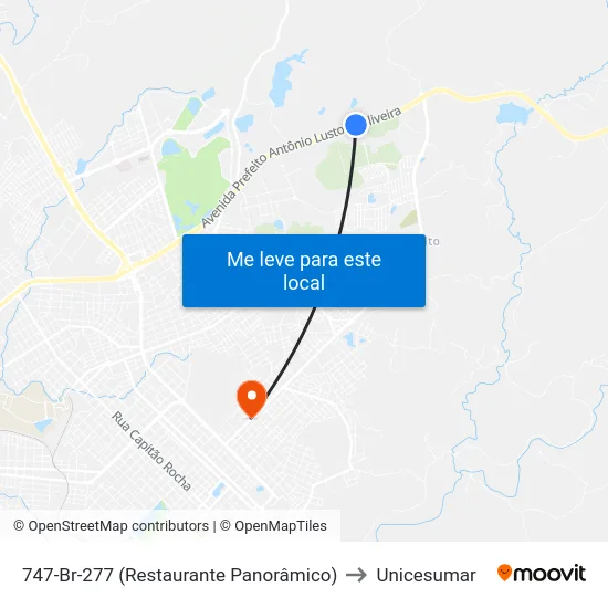 747-Br-277 (Restaurante Panorâmico) to Unicesumar map