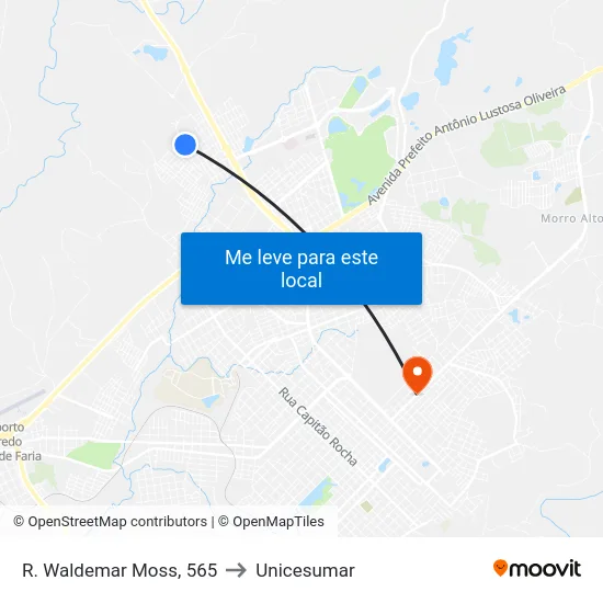 R. Waldemar Moss, 565 to Unicesumar map