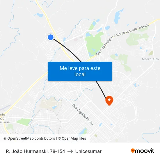 R. João Hurmanski, 78-154 to Unicesumar map