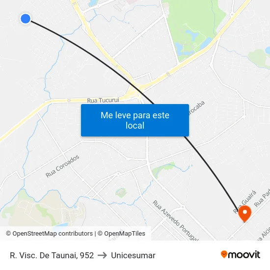 R. Visc. De Taunai, 952 to Unicesumar map