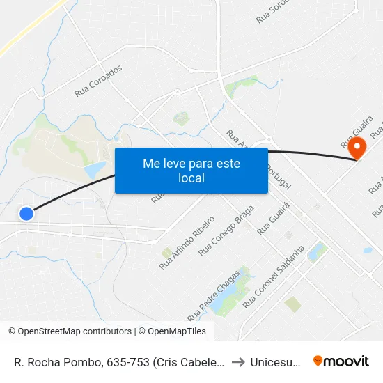 R. Rocha Pombo, 635-753 (Cris Cabeleireira) to Unicesumar map
