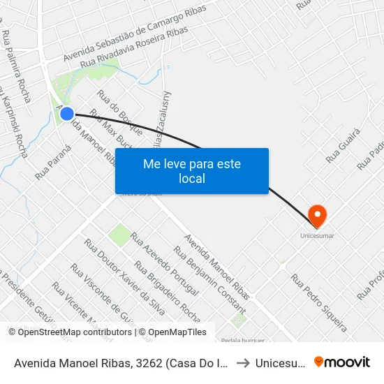 Avenida Manoel Ribas, 3262 (Casa Do Imigrante) to Unicesumar map